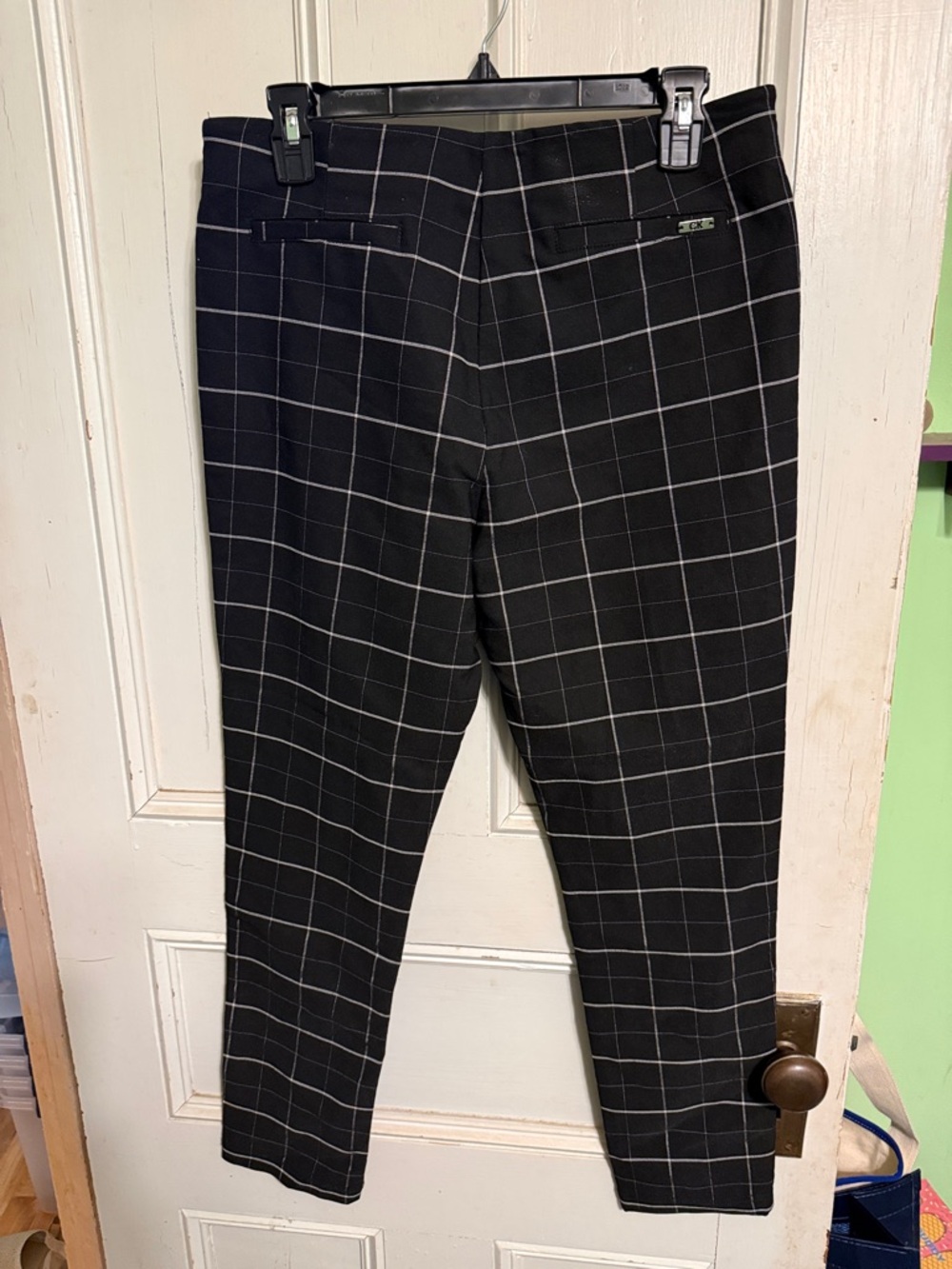 Calvin Klein Black Windowpane Slim Ankle Pants - Picture 3 of 3